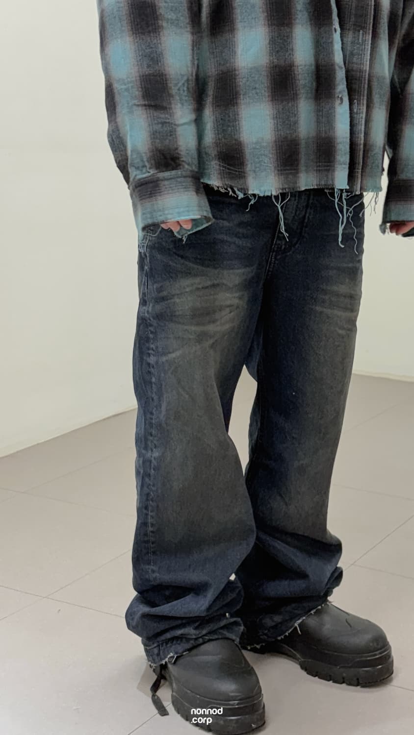 [2size/배송지변경] 논노드 젠 더티 오일 워시드 데님 팬츠 상품이미지2
