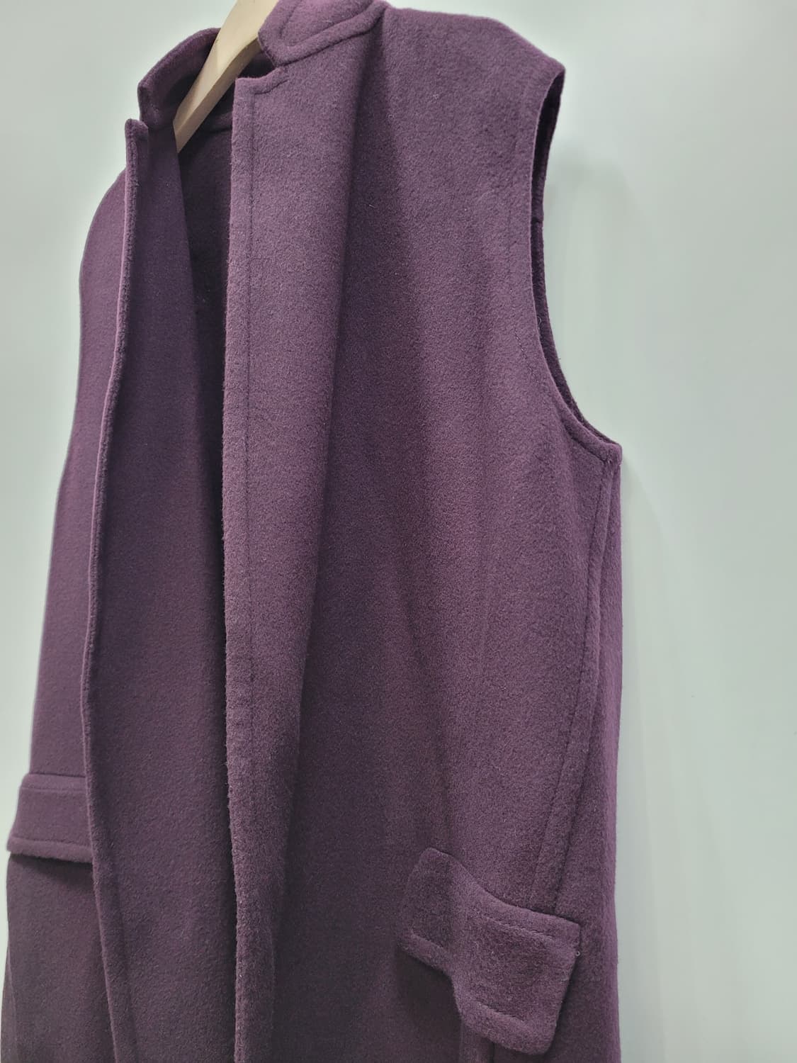 이탈리아 울 캐시미어 모직 롱 베스트 / 여 85 버건디 퍼플
 상품이미지3