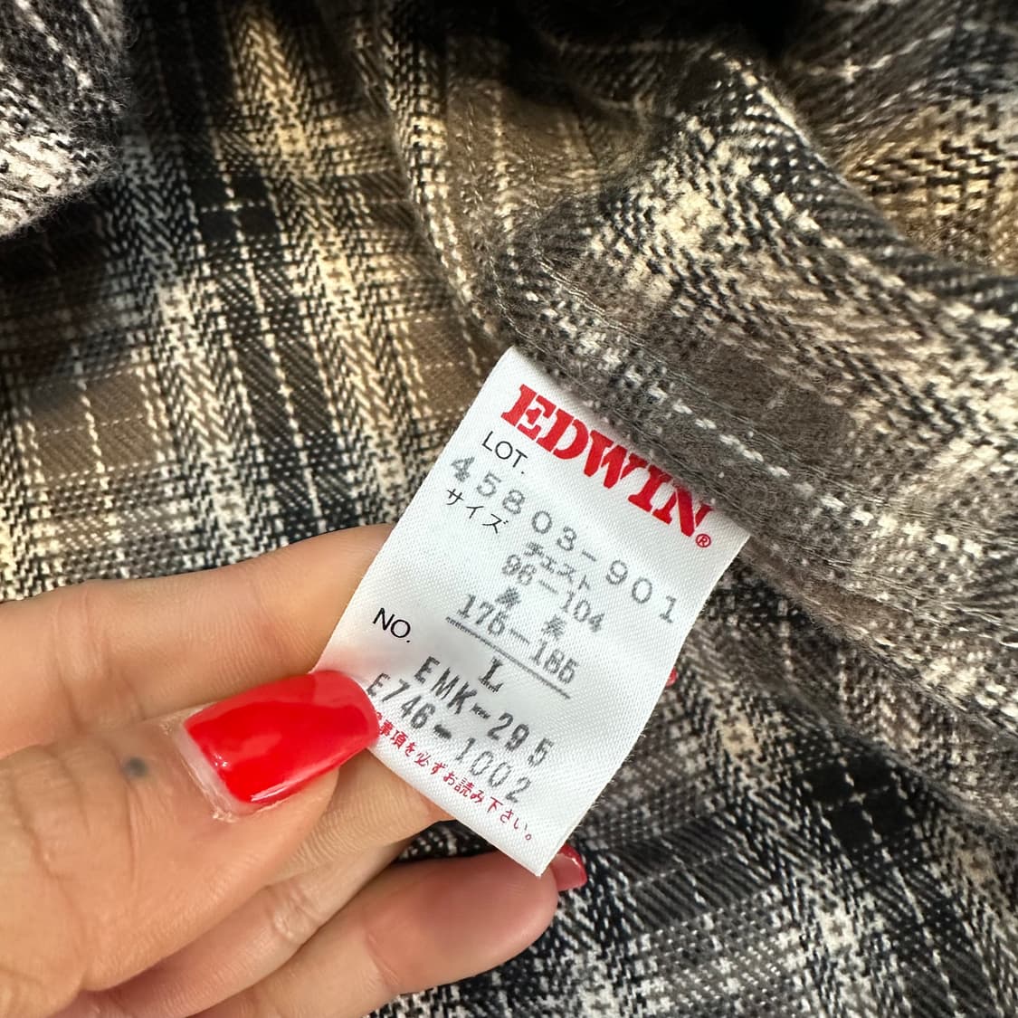 에드윈 그레이 체크 플란넬 셔츠L 상품이미지5