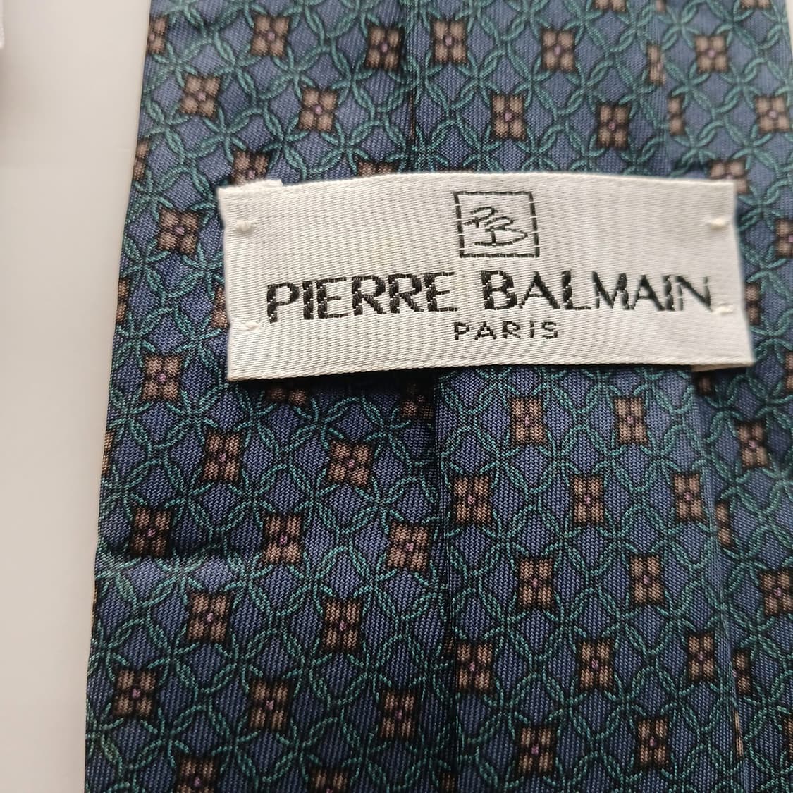 피에르 발망 실크 블루 자카드 넥타이 9.2cm B등급 A18660 상품이미지10