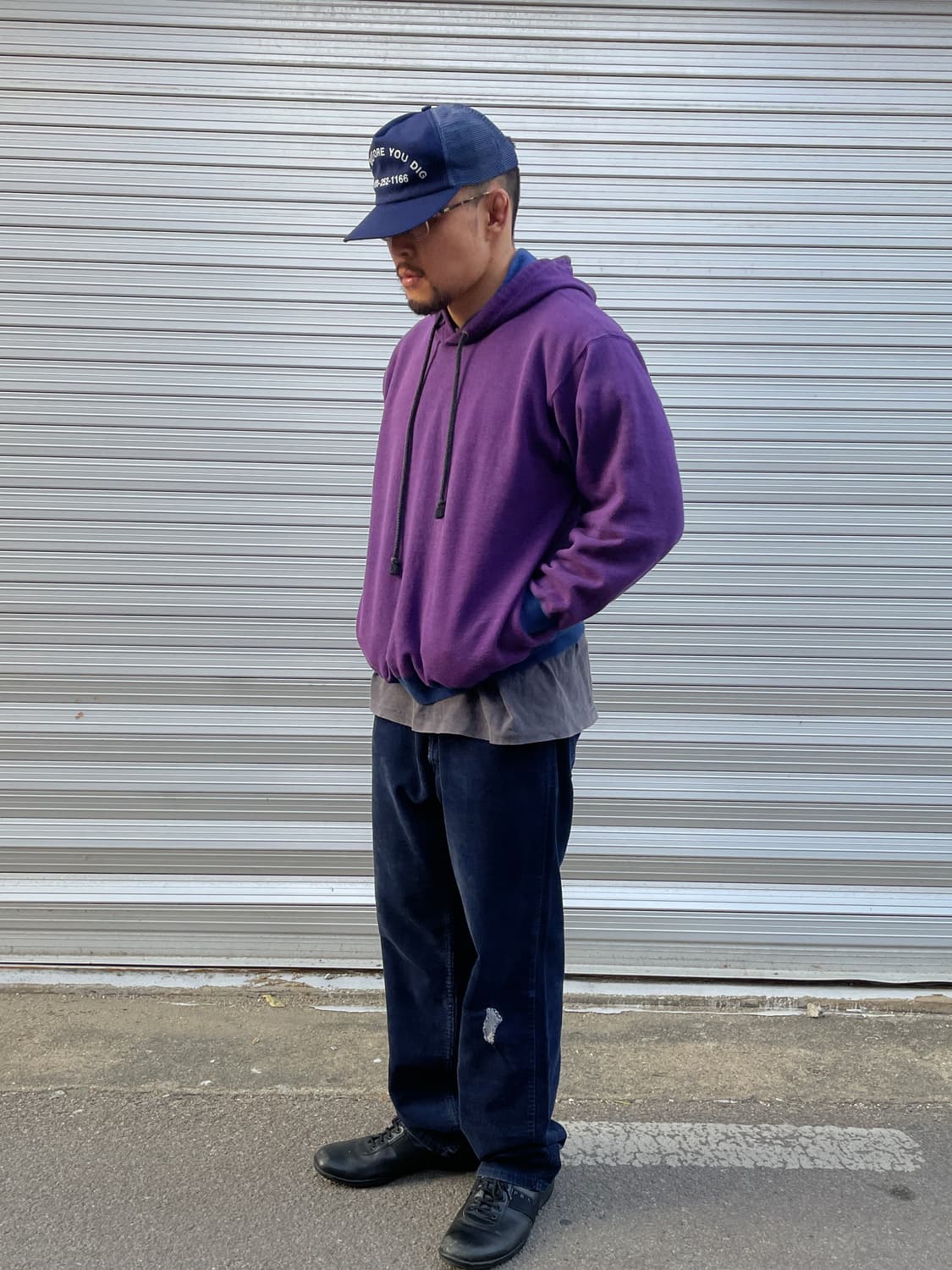 90s Duofold Puple Hoodie(USA Made) 상품이미지2