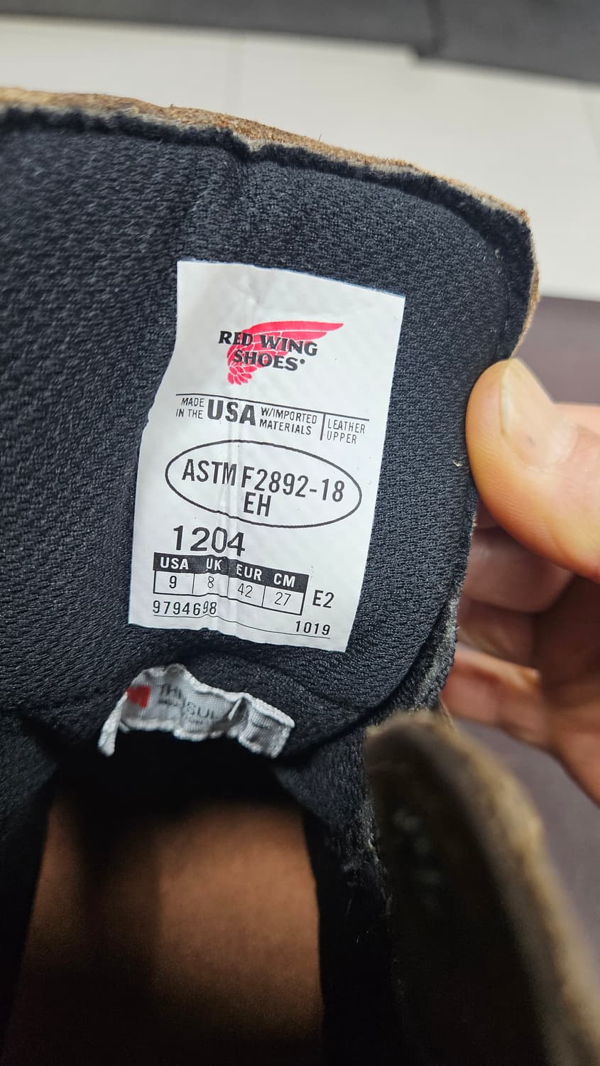 레드윙 6인치 다이나포스 방수.방한 워크 부츠 1204, US9EE 상품이미지10