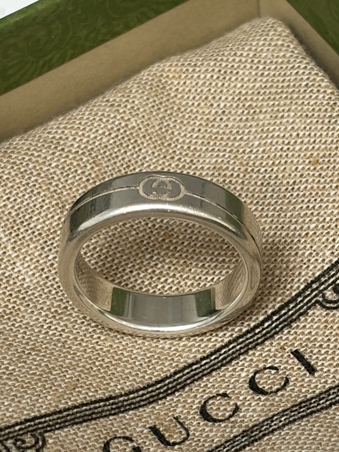 구찌 다이애그널 인터로킹 G링 실버 19호 상품이미지2