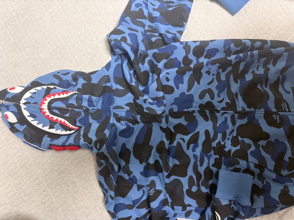 베이프 블루 카모 후드집업 XL사이즈 상품이미지1