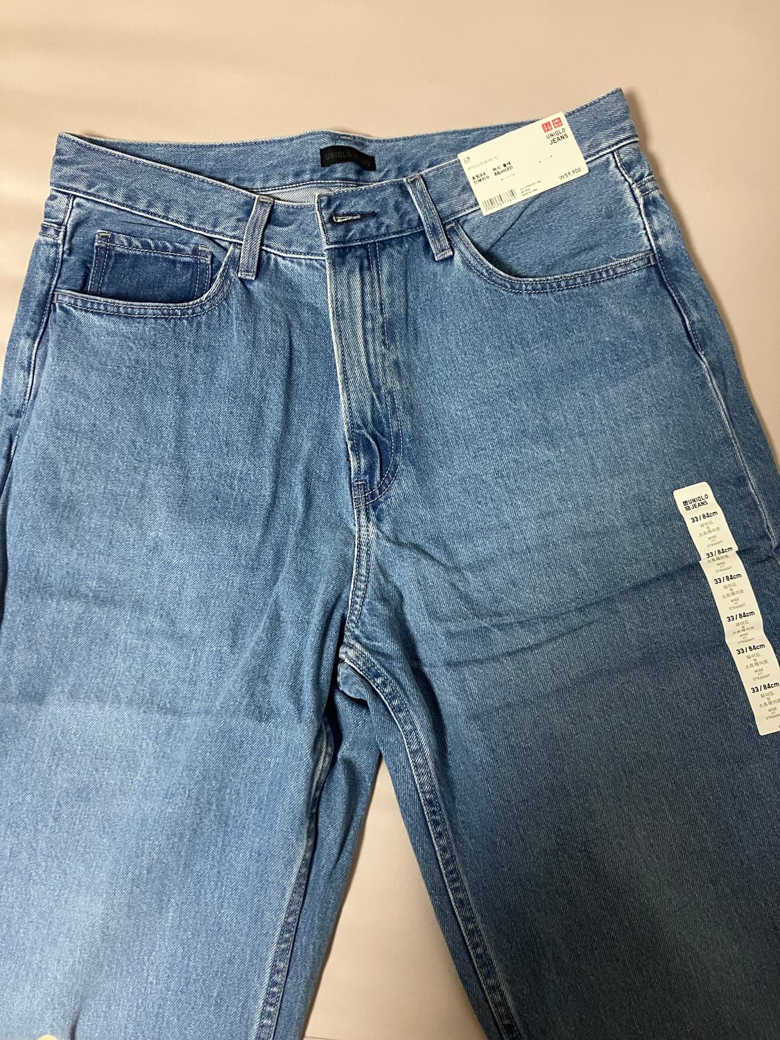 유니클로 와이드스트레이트진 블루 33 상품이미지1