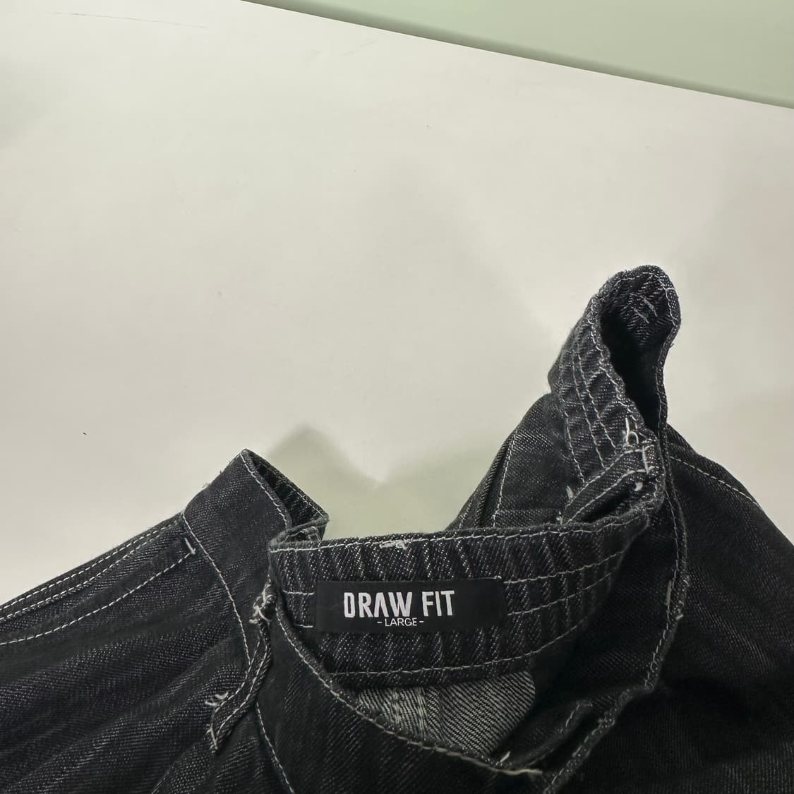 L 드로우핏 하이웨스트 와이드핏 투턱 인디고 데님팬츠 상품이미지2