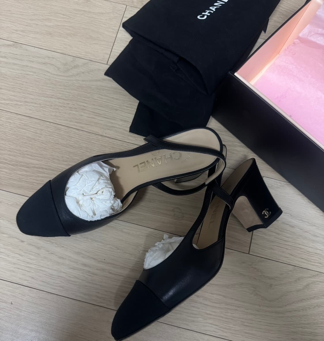 샤넬 슬링백 샌들 블랙 35.5 상품이미지3