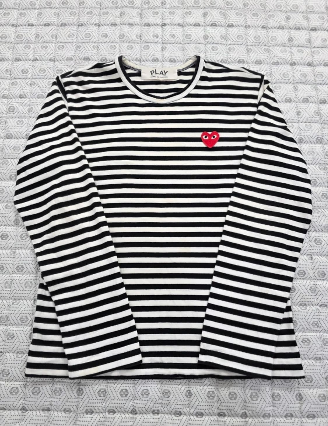 꼼데가르송 플레이 스트라이프 긴팔티 M 상품이미지3