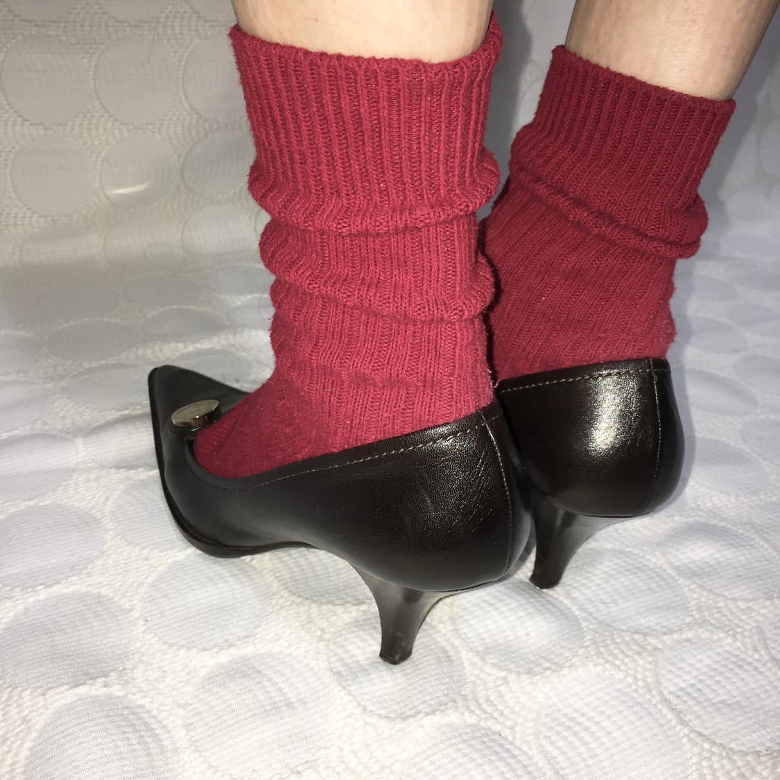 PRADA 다크 브라운 포인티드 토 하이힐 상품이미지4