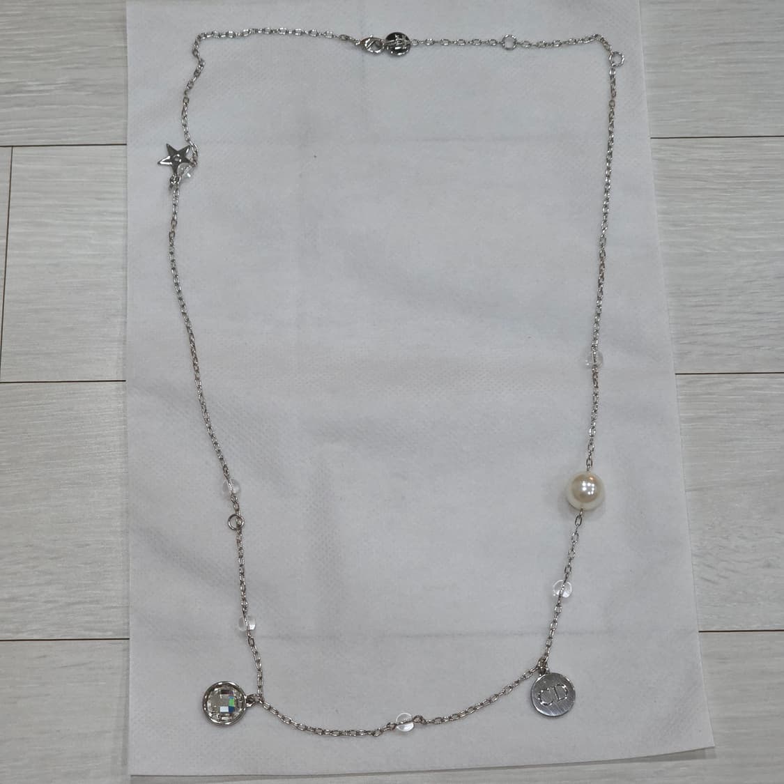 디올 CD 로고 진주 멀티참 롱체인 목걸이 상품이미지3