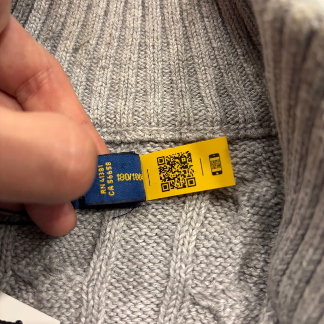 [L] 폴로 랄프로렌 신형 큐알 반집업 케이블 니트 스웨터 D784 상품이미지6