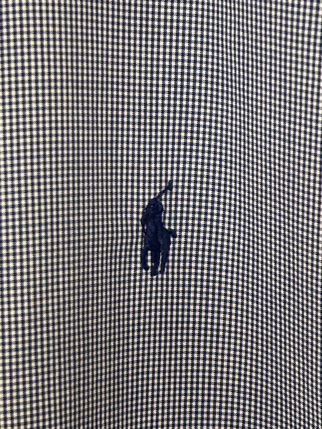 폴로 랄프로렌 네이비 체크 반팔 셔츠 M (실측110) 상품이미지3