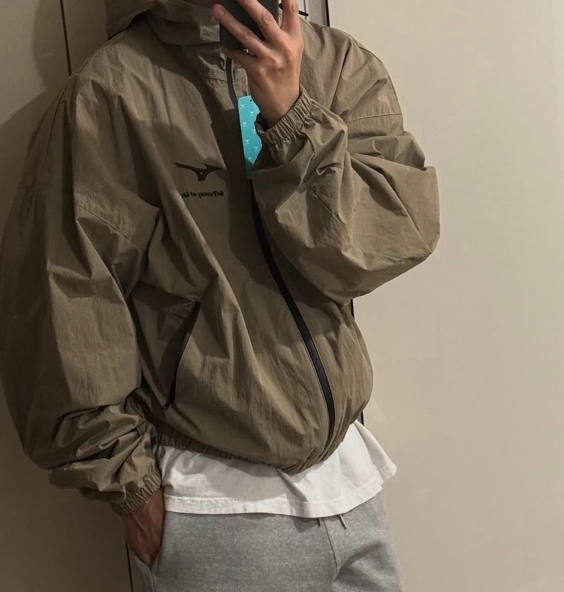 (L) STU 윈드 브레이커 (바람막이) 베이지 상품이미지4