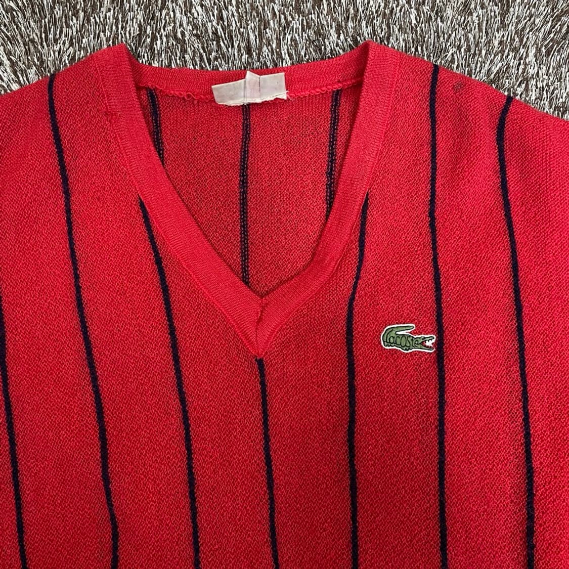 라코스테 LACOSTE 80s 스트라이프 브이넥 니트 95 상품이미지3
