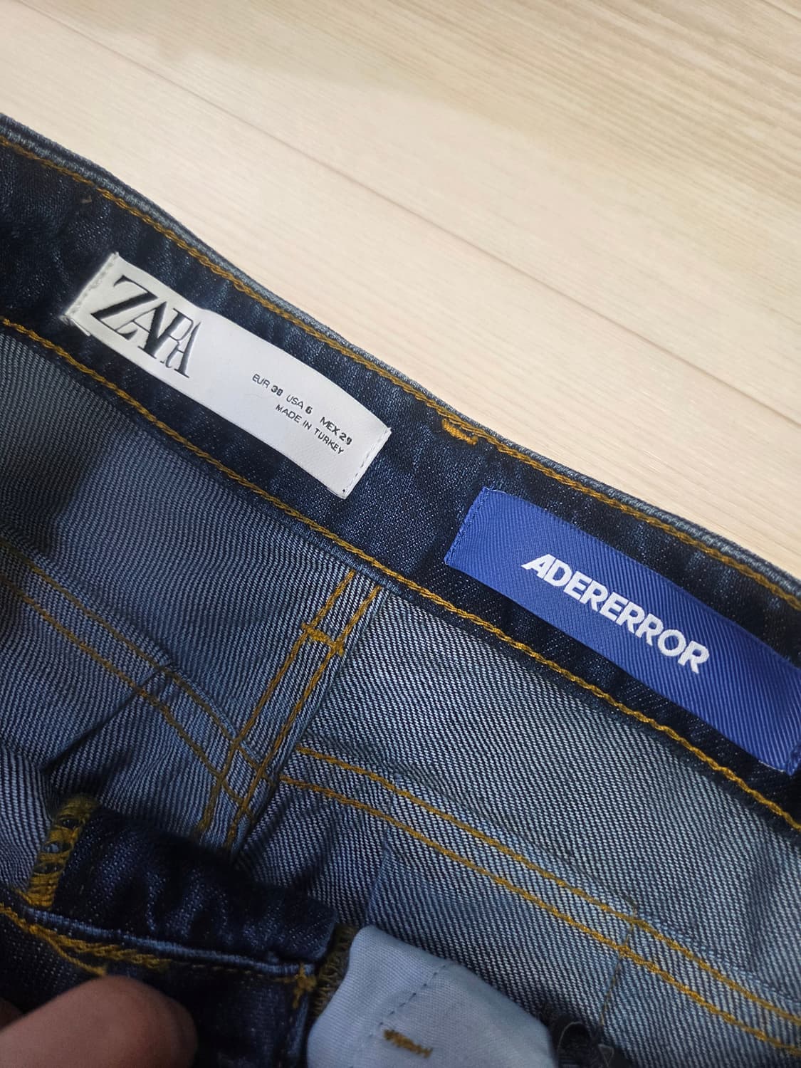 자라 아더에러 와이드 레그진 블루 38 상품이미지2