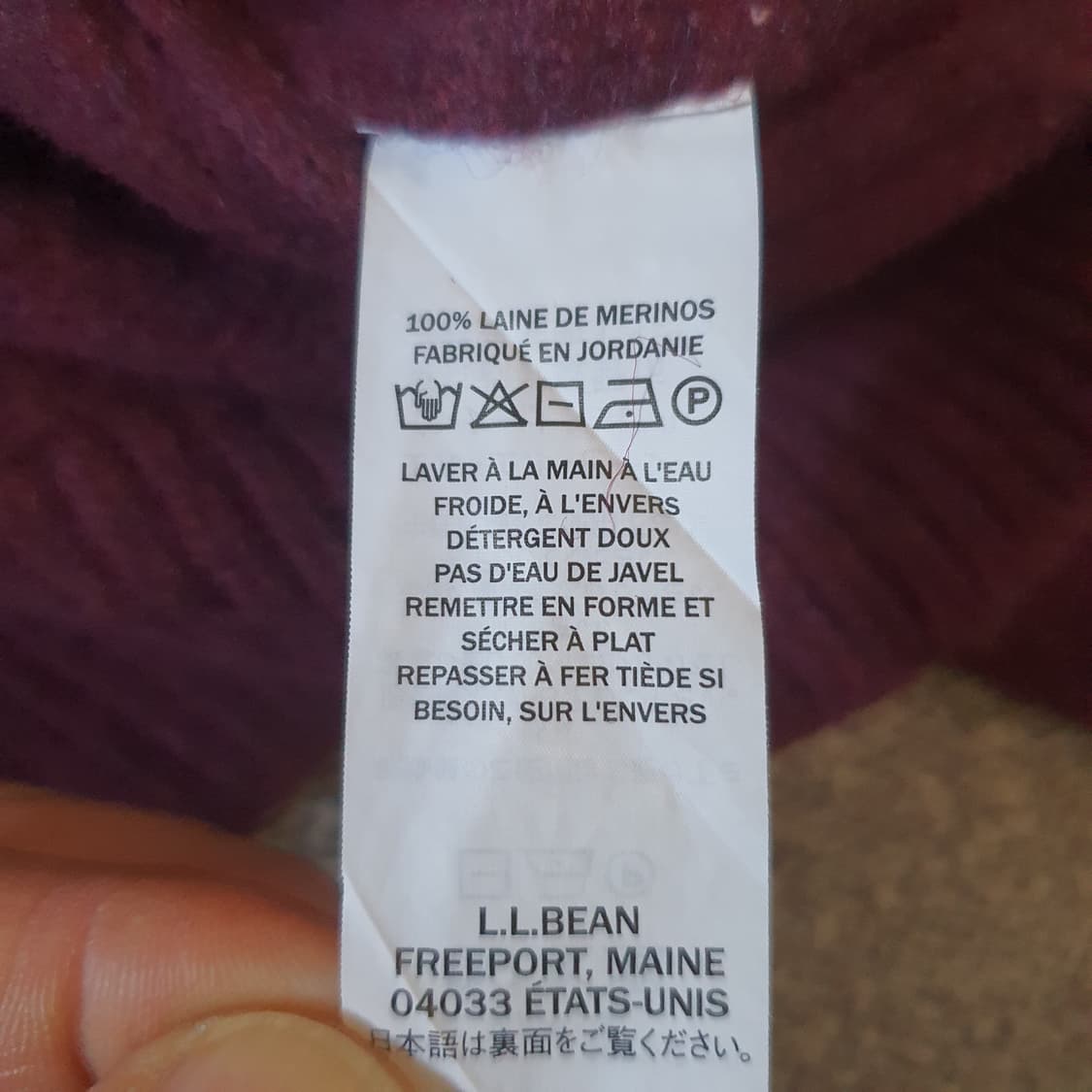 L.L.Bean 버건디 메리노 울 하프 집업 니트 스웨터 no.37 상품이미지5