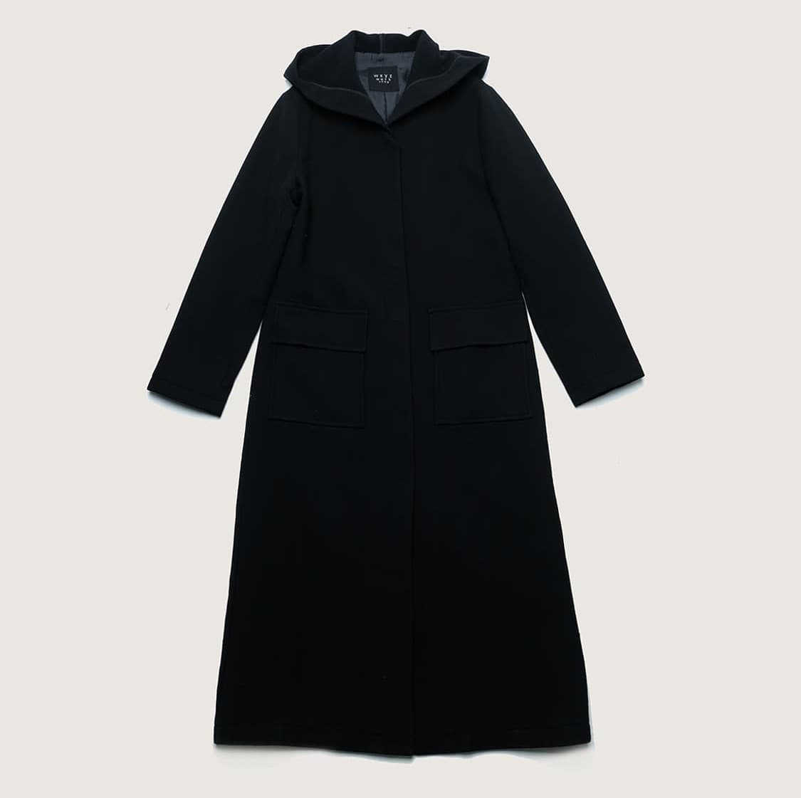 요지야마모토 후드 롱 울 코트 상품이미지2