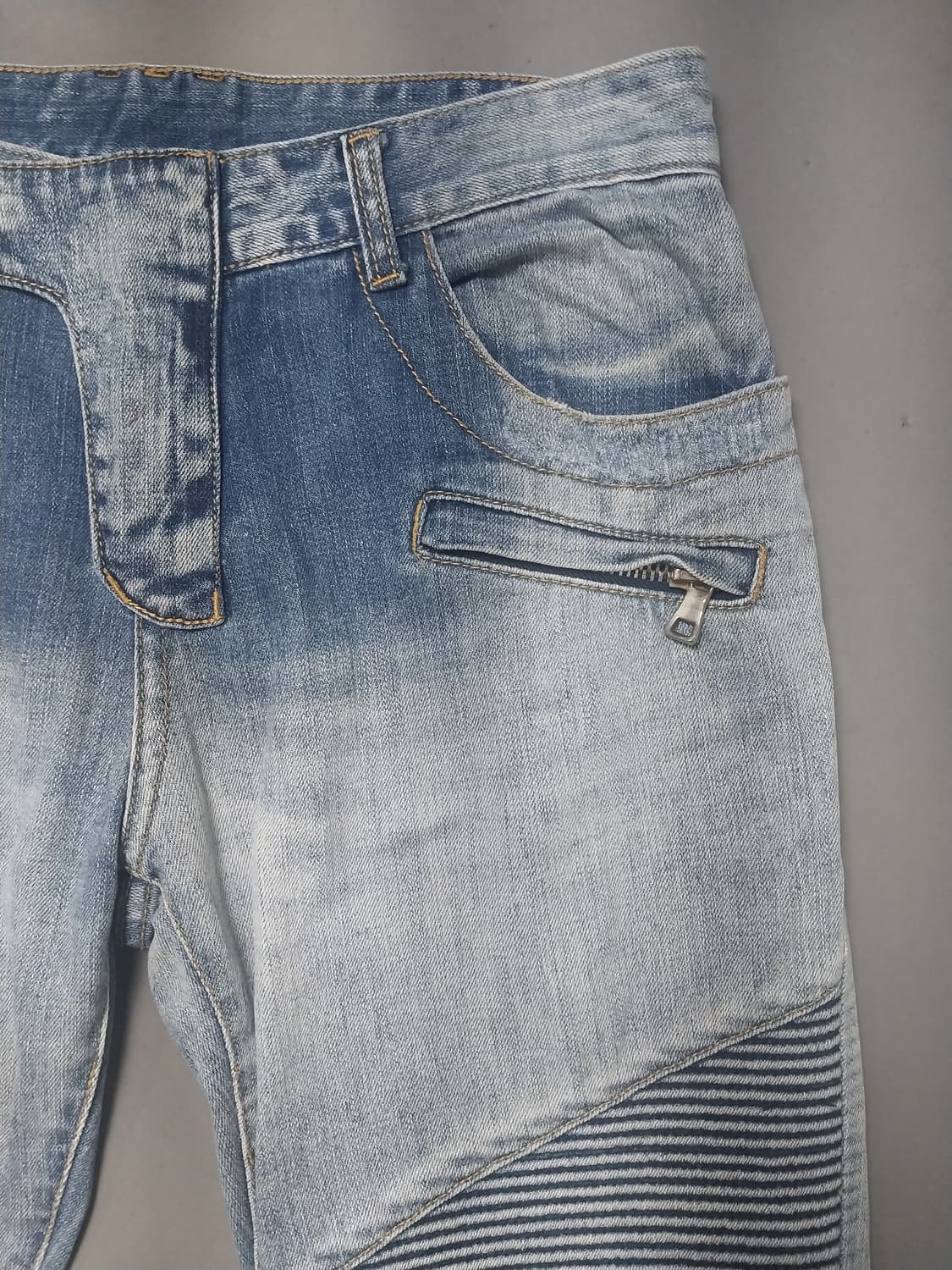 [32] 발망 그라데이션 워싱 디스 바이커진 청바지 상품이미지4