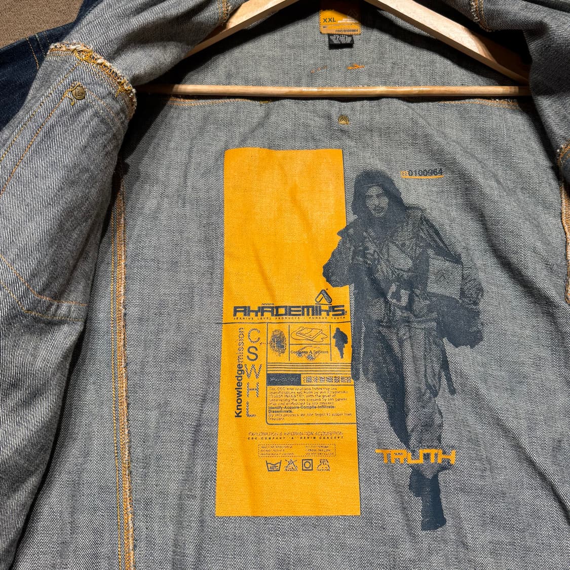 아카데믹스 00s 데님 커버올 자켓 XXL 상품이미지8