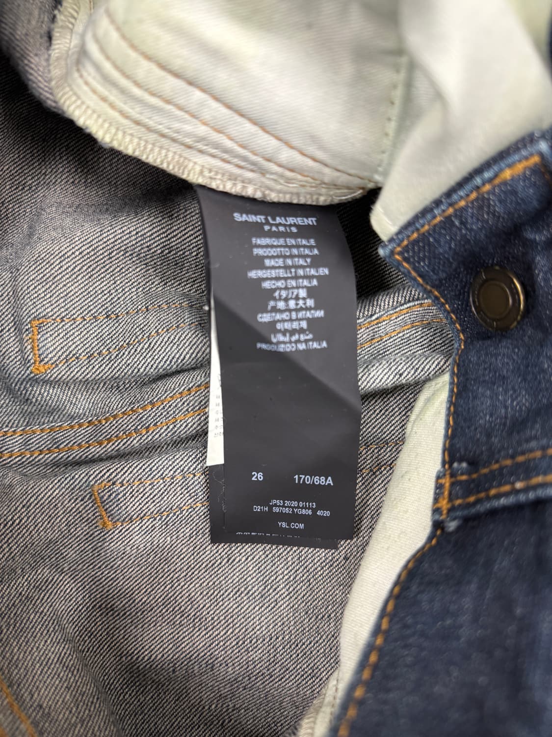 생로랑 21SS D19 인디고 셀비지 스키니 데님 상품이미지4