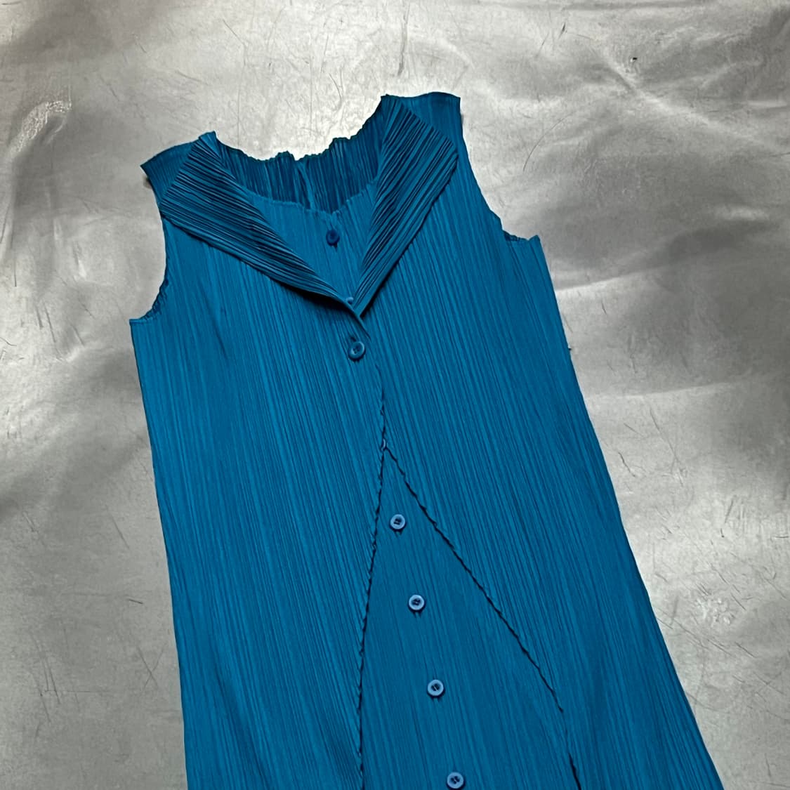  플리츠플리즈 버튼 플리츠 슬리브리스 원피스 y14866 상품이미지3