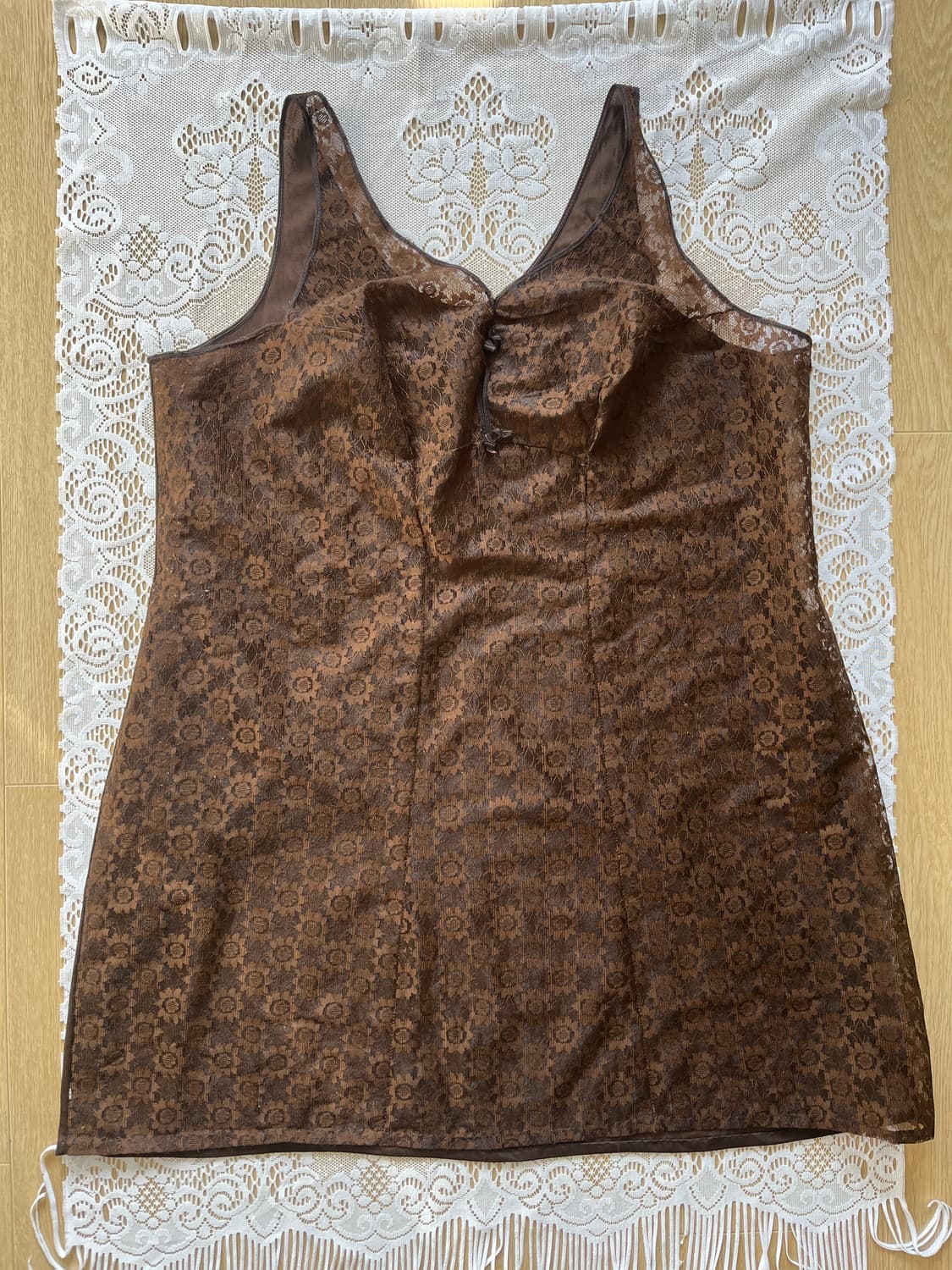 Brown lace slip dress 상품이미지4