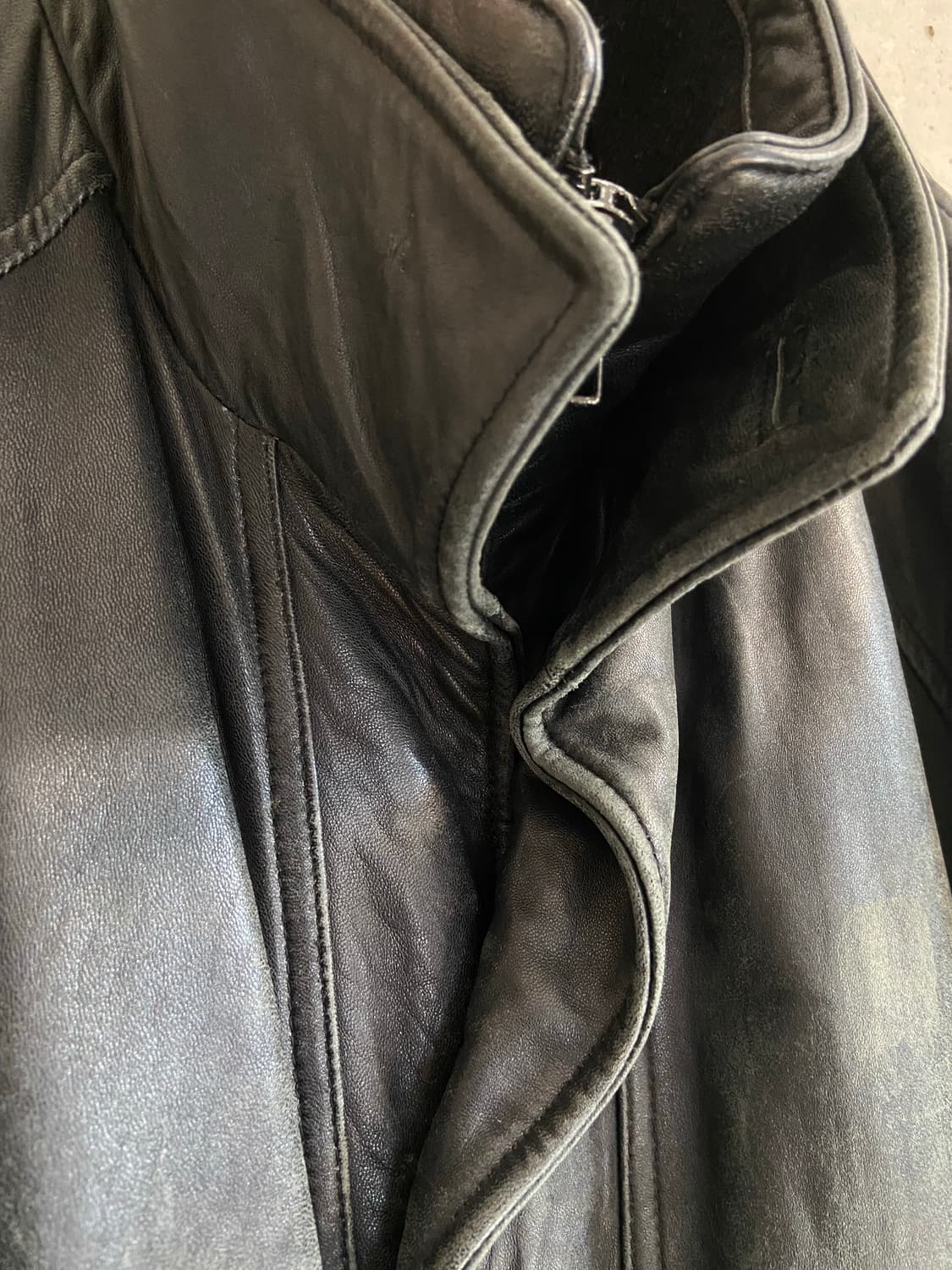 SAKI leather 빈티지 오버사이즈 가죽 자켓 상품이미지6