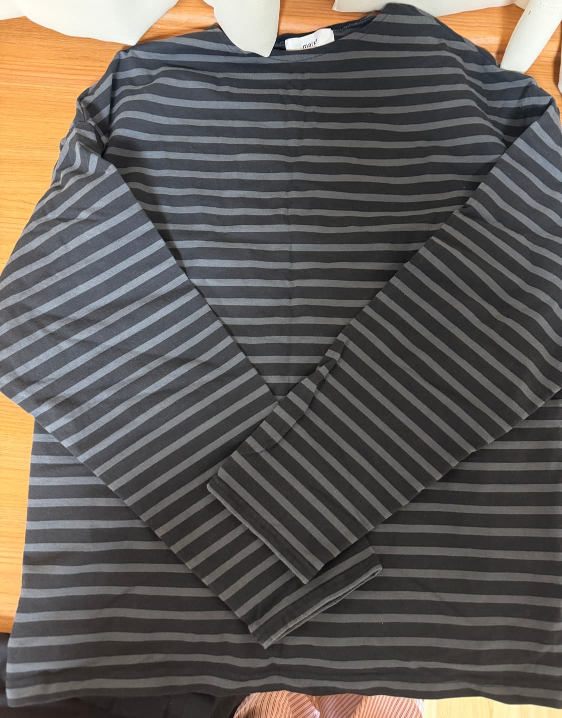 마카(marka) 스트라이프 롱슬리브 브라운 차콜 상품이미지5