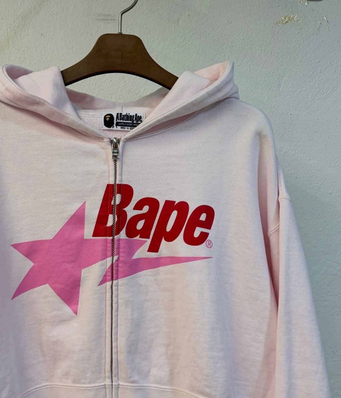 베이프 스타 딸기우유 크롭 후드집업 상품이미지6