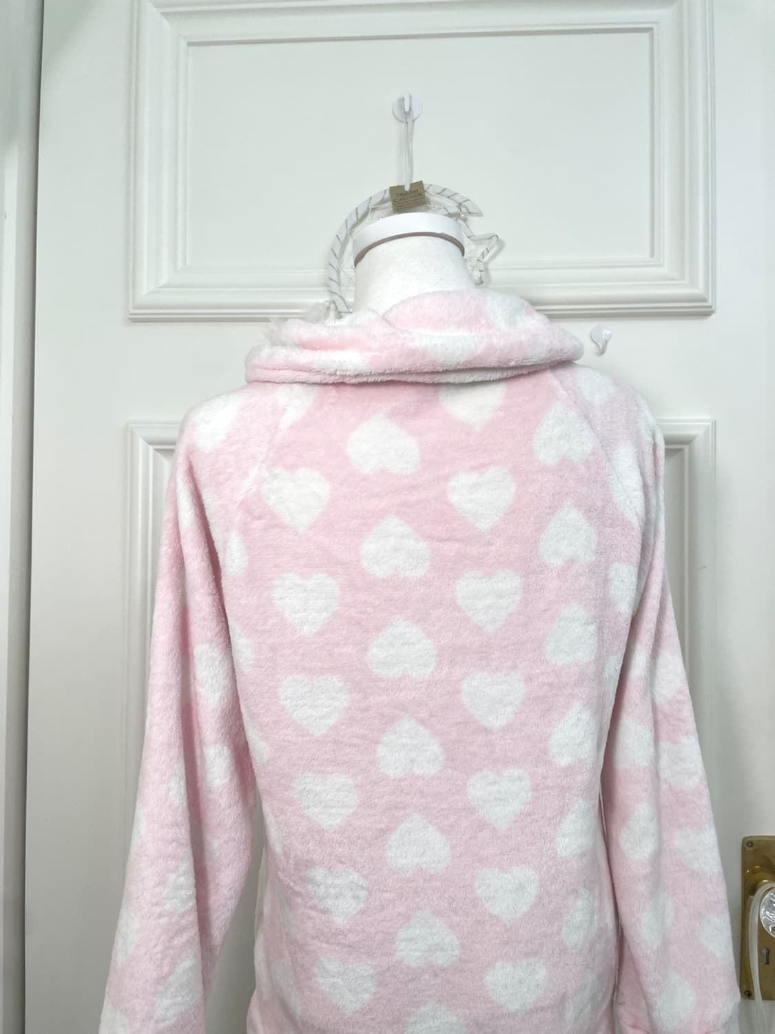 pink white heart  pattern cute homewear 상품이미지4