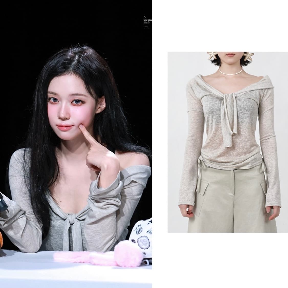 오운서 마리나 오프숄더 블랙 (에스파 윈터 착용) 상품이미지6