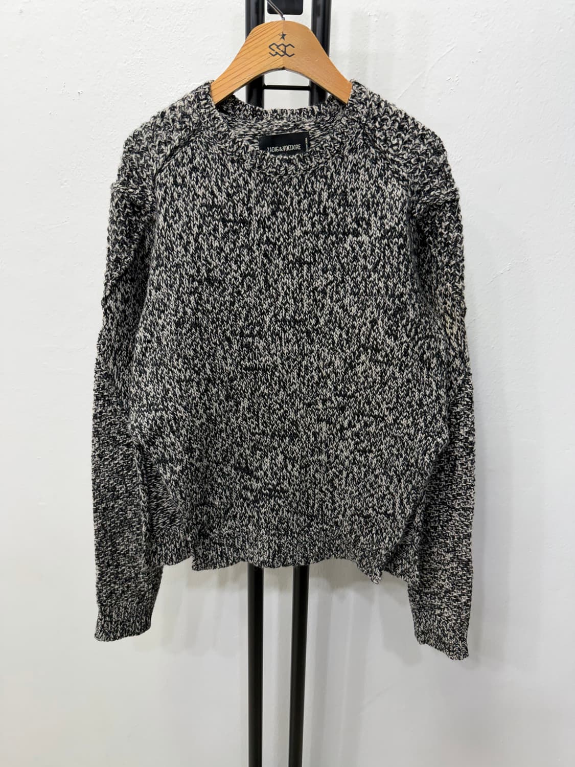 정품) 쟈딕앤볼테르 블랙/화이트 니트 스웨터 S 상품이미지1
