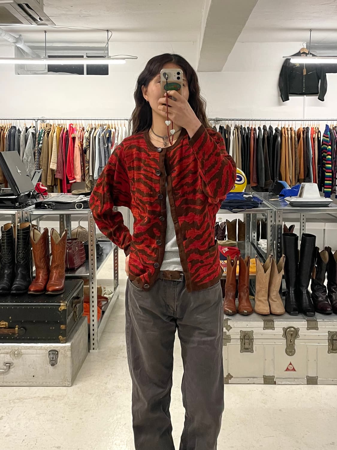 80s YVES SAINT LAURENT zebra cardigan 상품이미지9