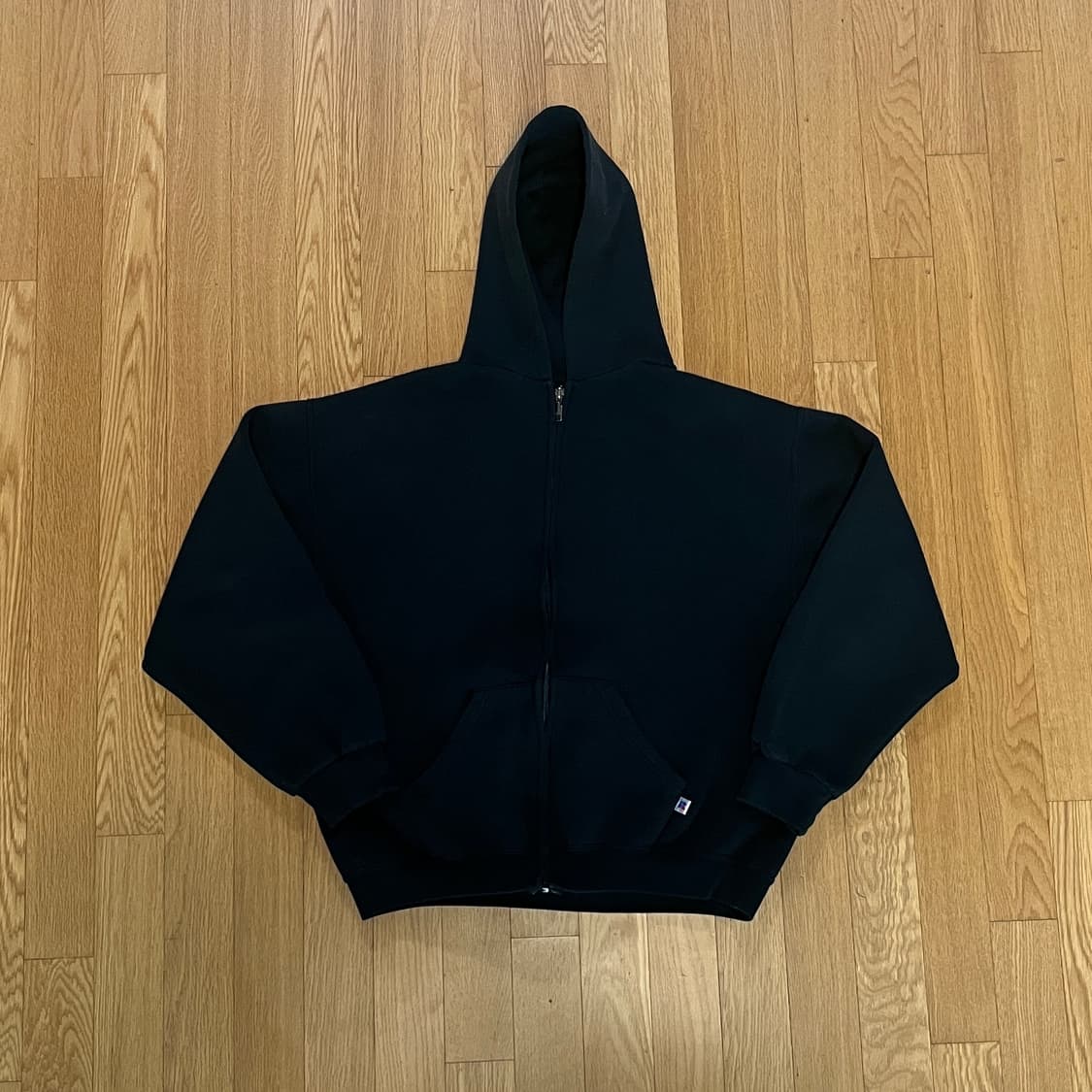 [L] 90s 빈티지 러셀 후드집업 블랙 상품이미지2