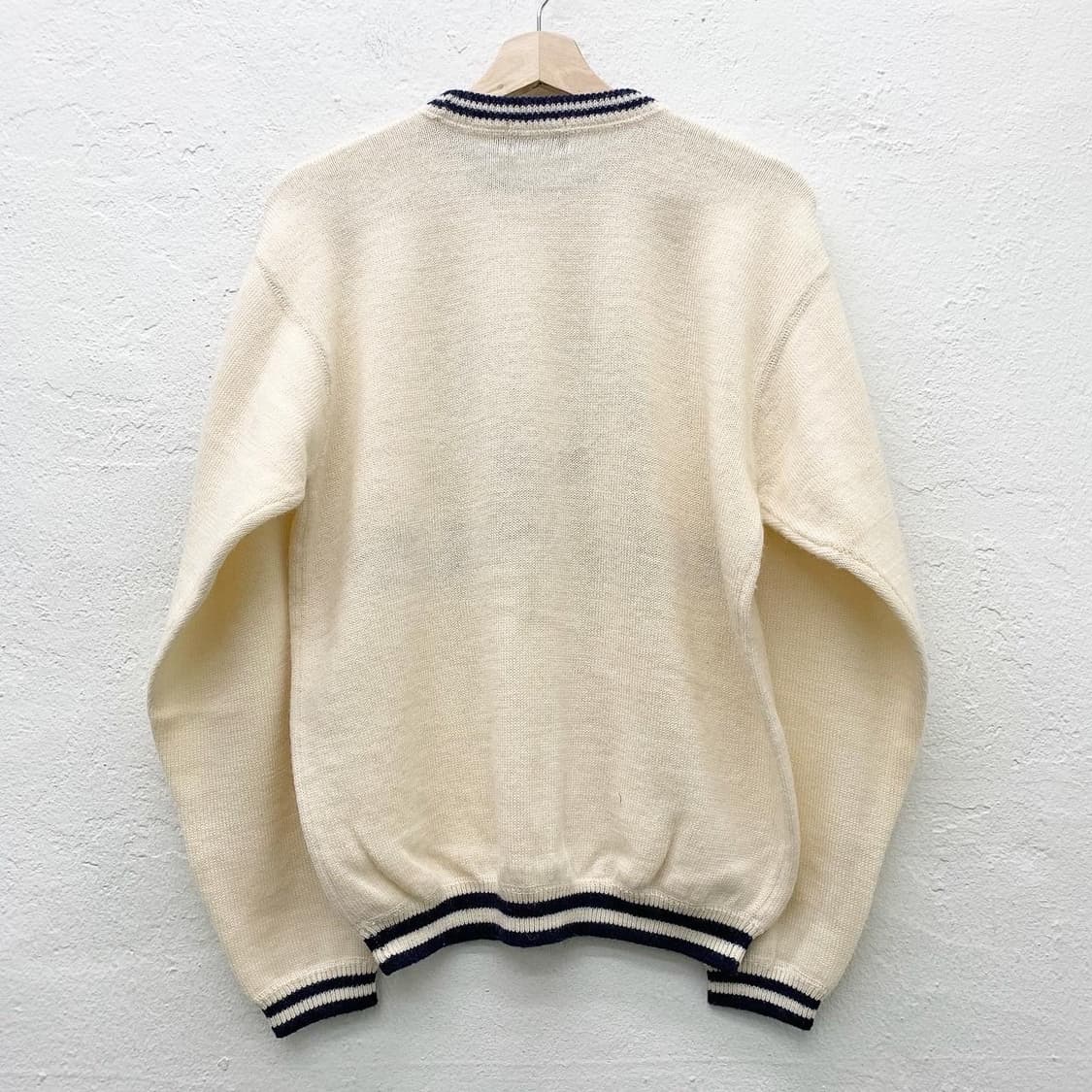 프레드페리 빅로고 울 아이보리 라운드 니트 상품이미지4