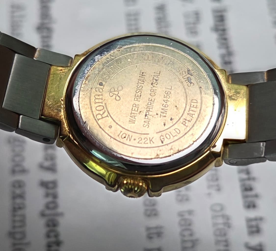 데드스탁] 빈티지 로만손 튤립 투톤 스파클 다이얼 칼침핸즈 쿼츠 여성용 상품이미지8