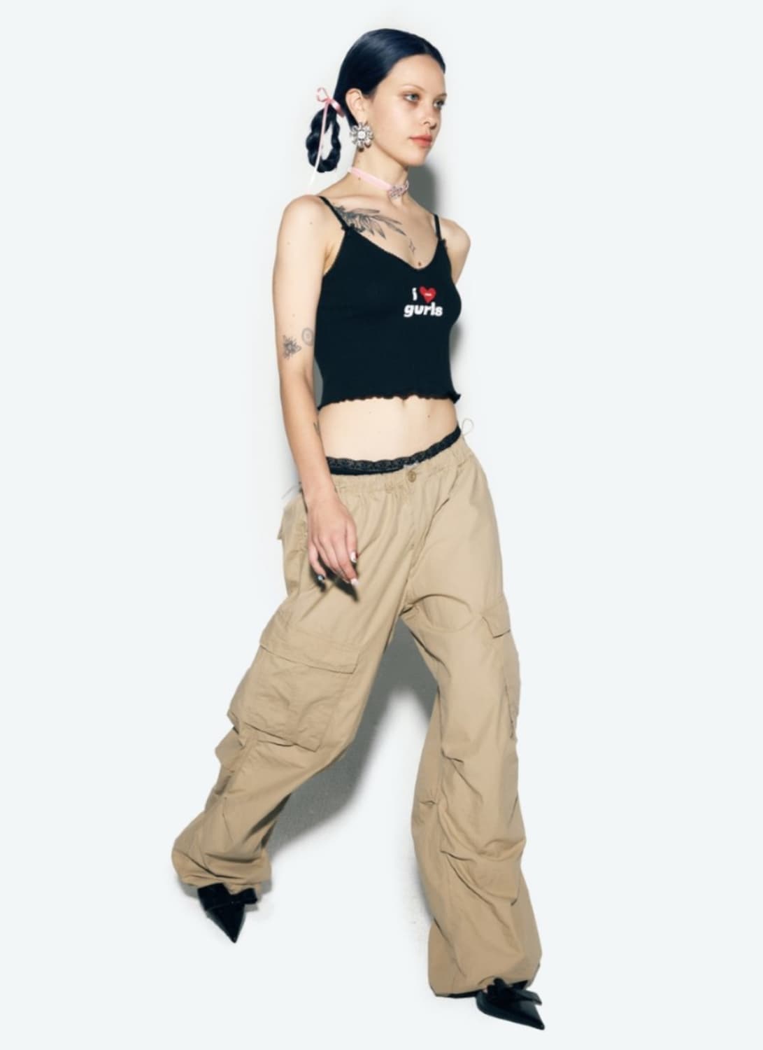 애즈이프캘리 카고 팬츠 베이지 상품이미지1