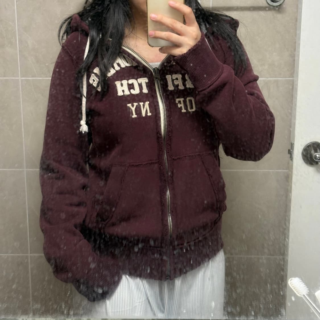 대대대장) 아베크롬비 딥버건디 후드집업 s 상품이미지2