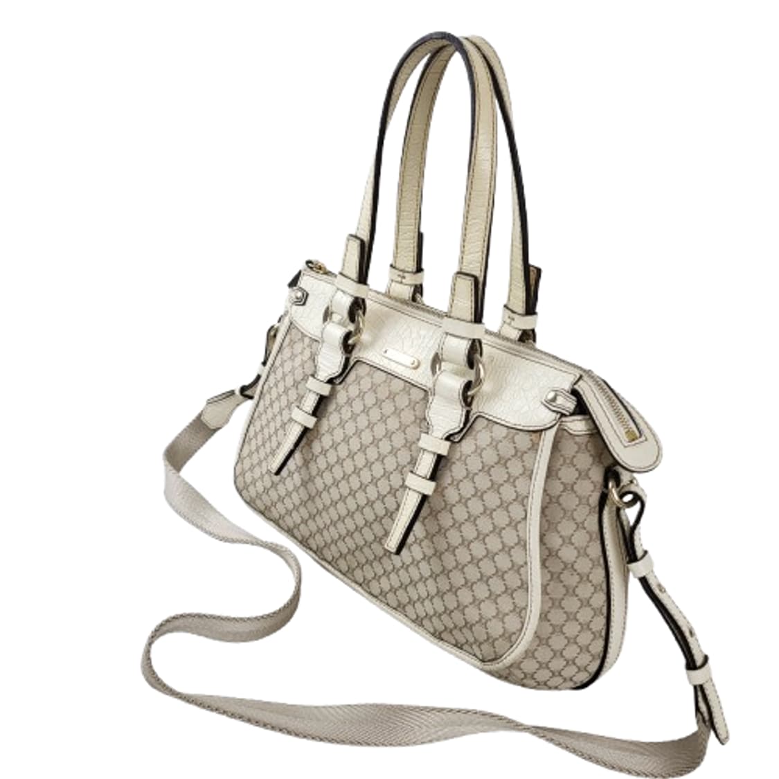 정품 셀린느 마카담 캔버스 & 크록 엠보싱 가죽 숄더백 상품이미지4