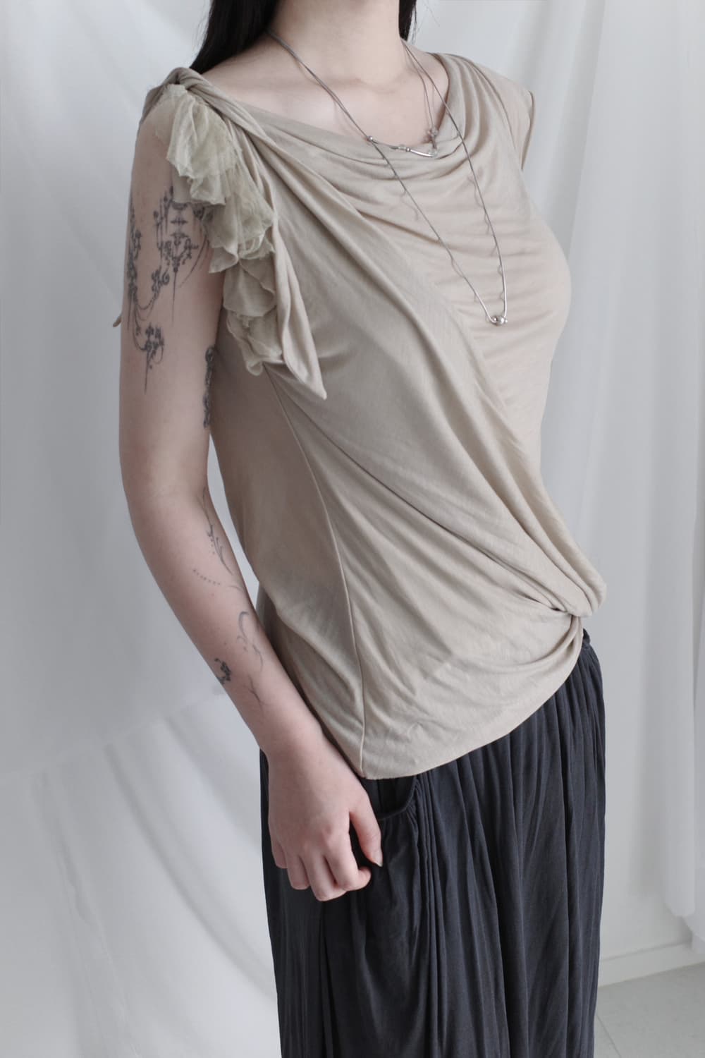 draping unbalanced sleeveless 상품이미지8