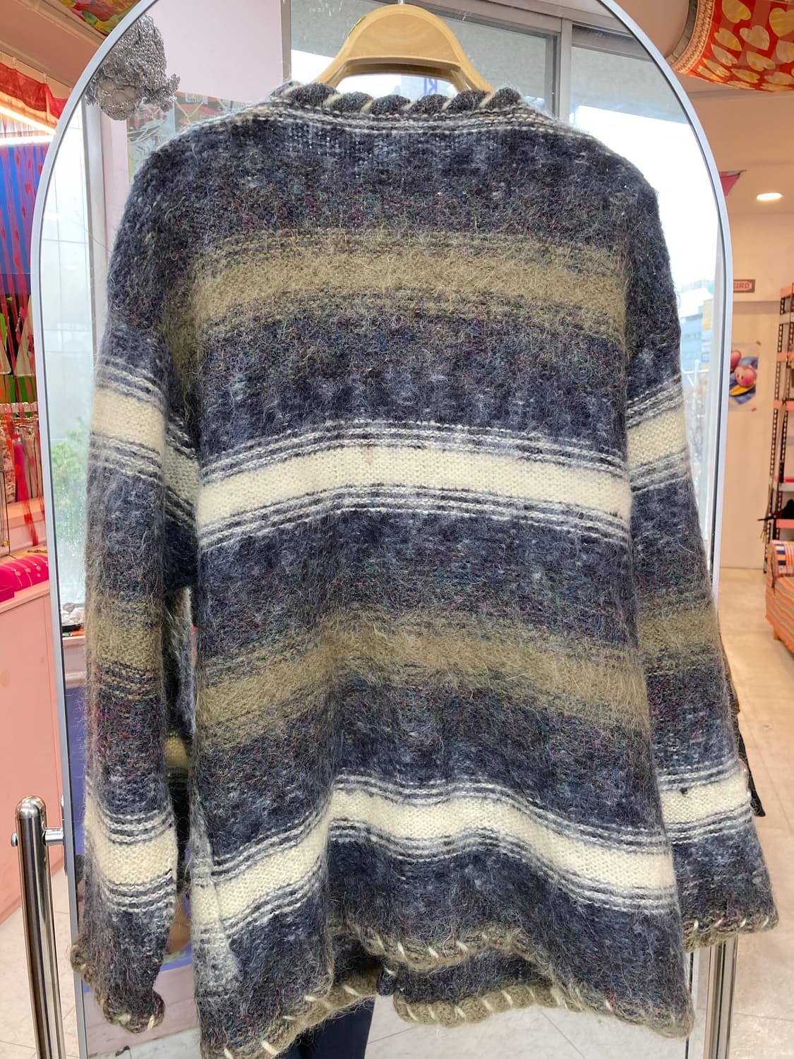 빈티지 네이비 스트라이프 버튼 가디건 상품이미지6