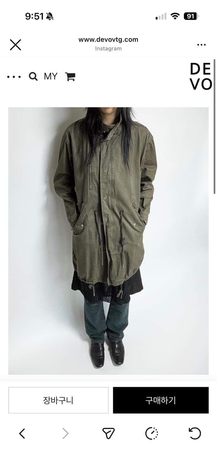 카키 피쉬테일 야상 자켓 상품이미지1