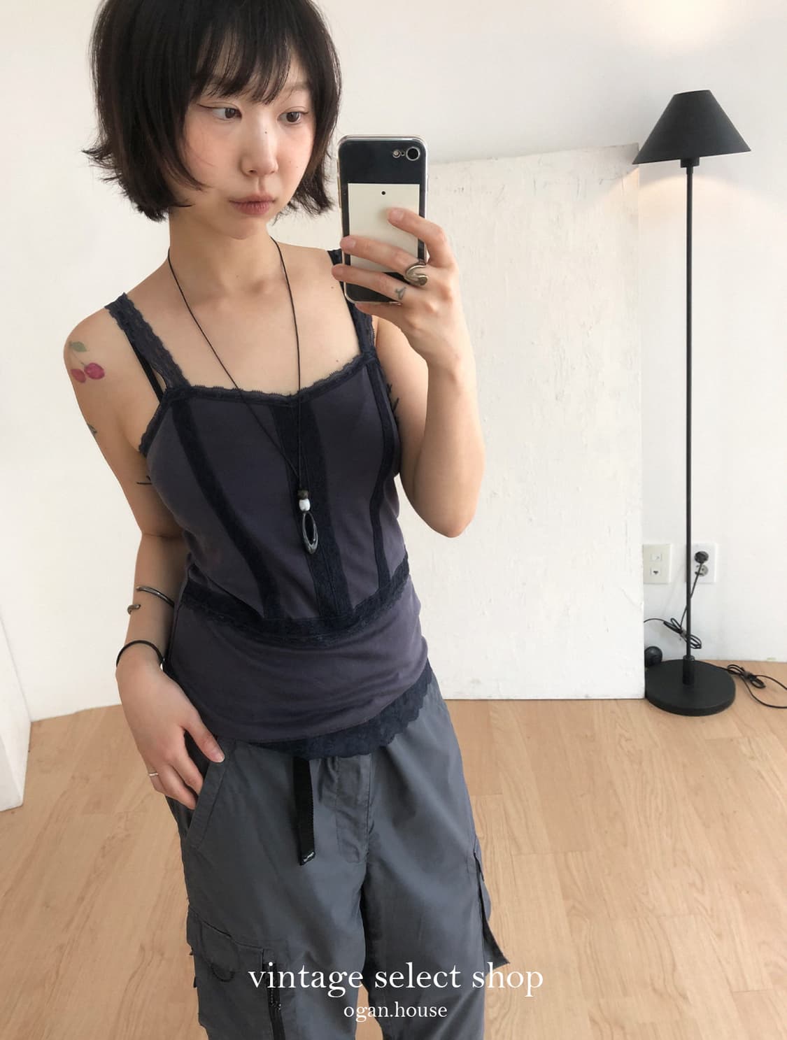 vintage lace trim camisole top 상품이미지3