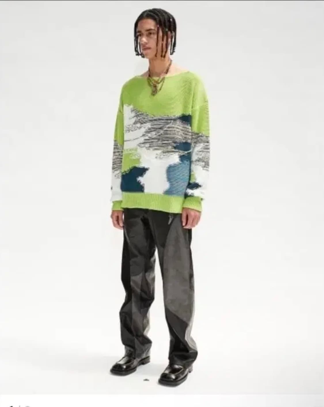 앤더슨벨 22ss 레더 패치워크 팬츠 스탠다드 46 상품이미지1