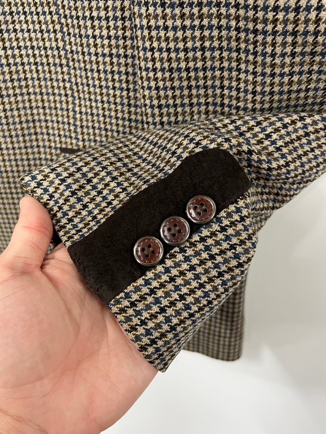 파크랜드 빈티지 하운드투스 체크 캐시미어 블레이저 자켓 상품이미지3