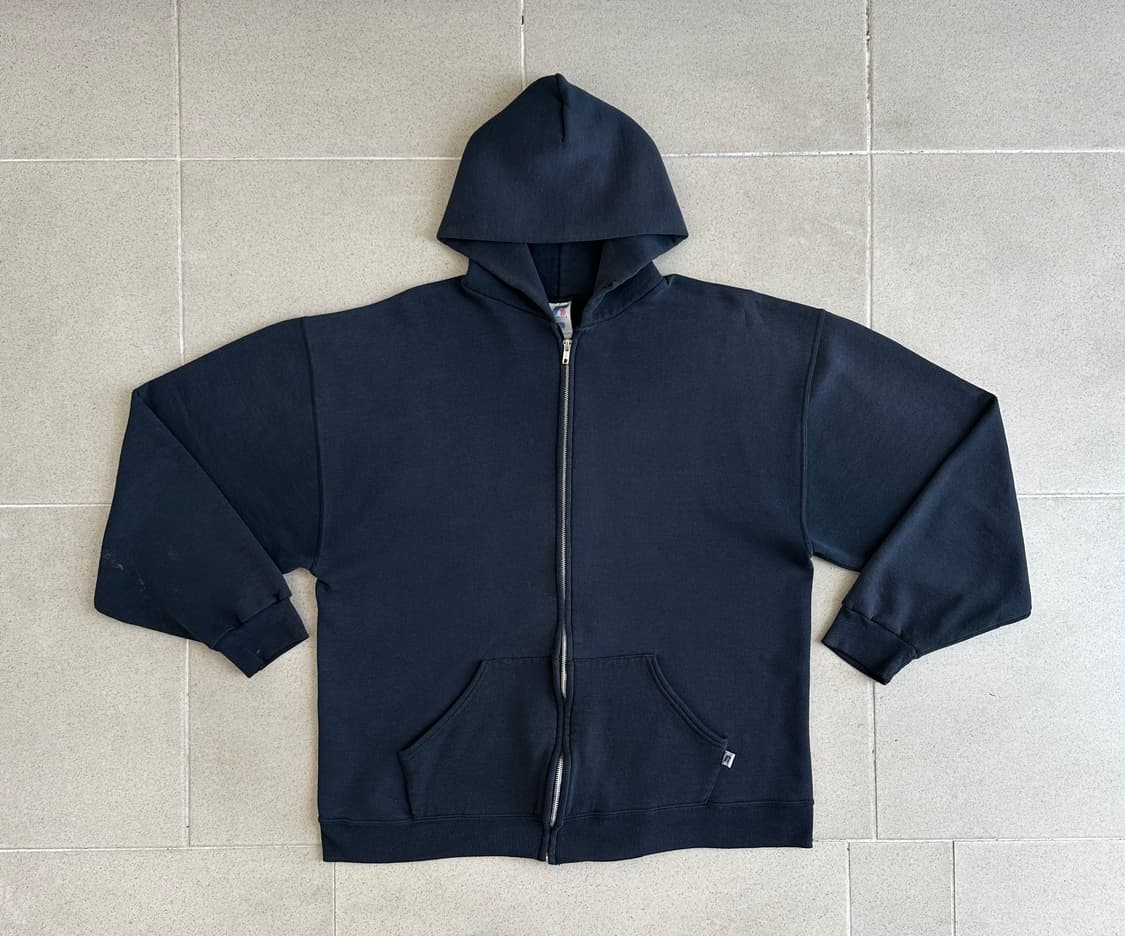 빈티지 러셀 후드집업 블랙 L 상품이미지1