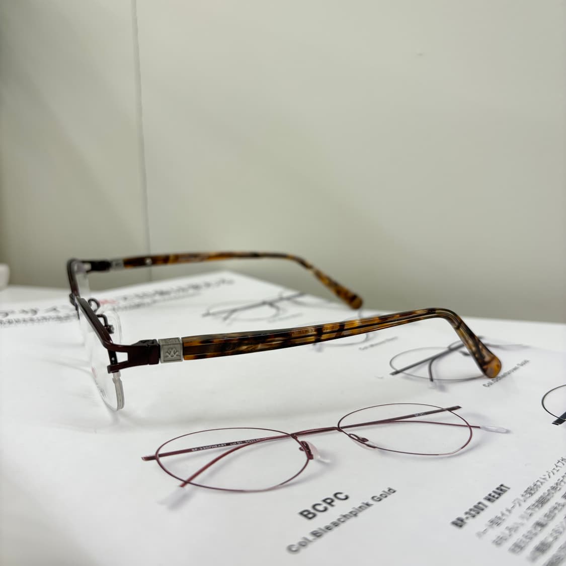Venetian 브라운 반무테 빈티지안경 상품이미지4