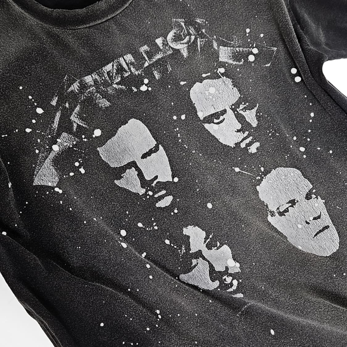 Metallica 투어 하드워싱 페인팅 크롭(dark gray) 노페인팅 상품이미지4