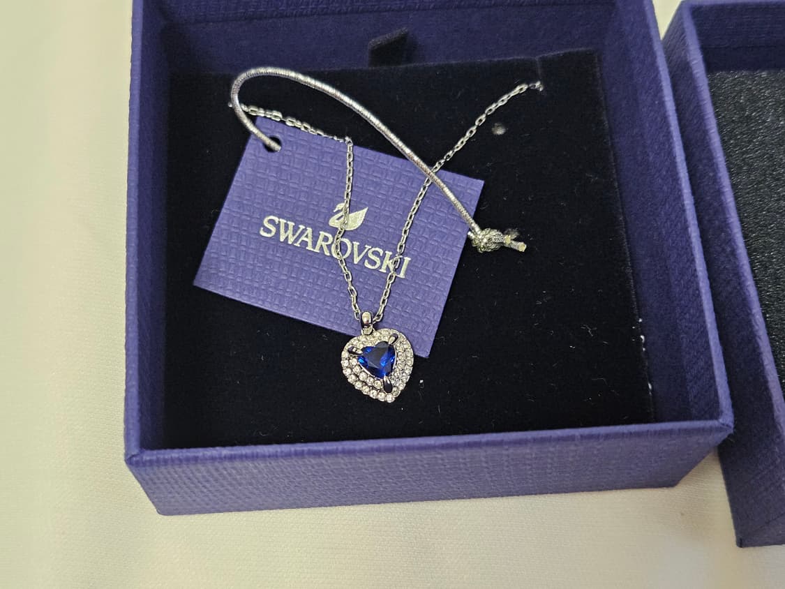 스와로브스키 블루 하트 목걸이 상품이미지1