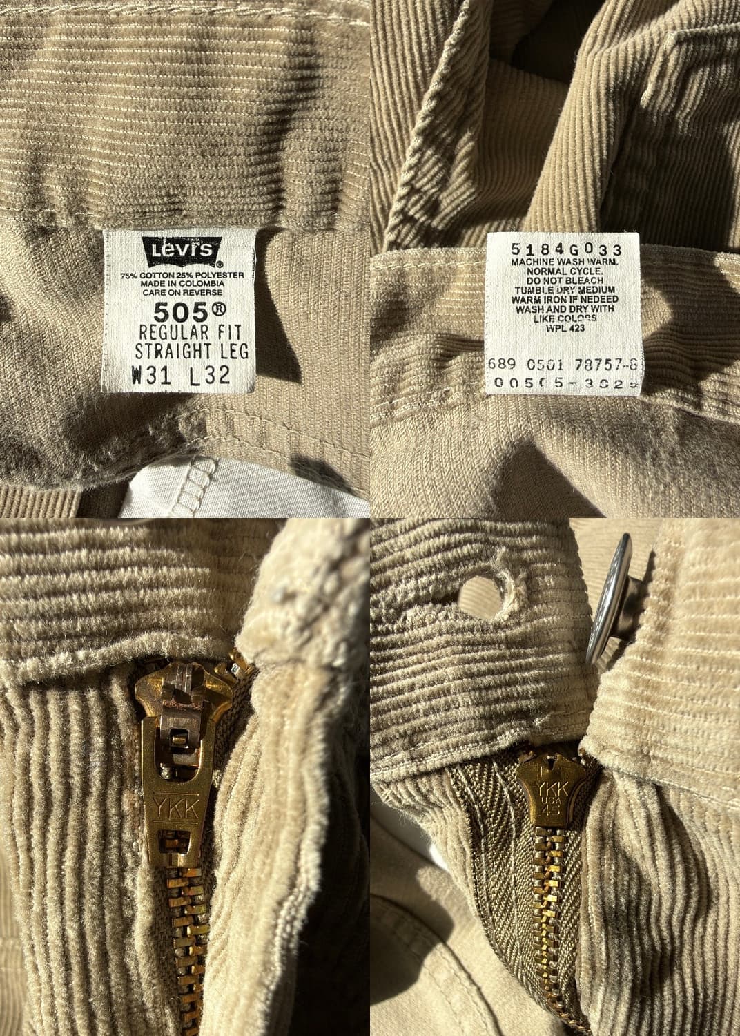 리바이스 2000s 코듀로이 505 팬츠 상품이미지4